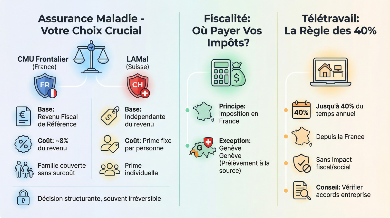 Guide pratique pour frontalier suisse : choix assurance maladie et règles de télétravail