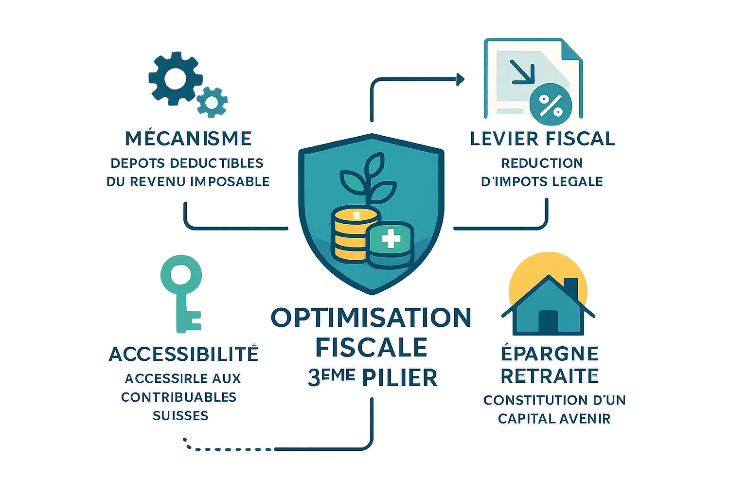 Infographie optimisation fiscale 3ème pilier suisse