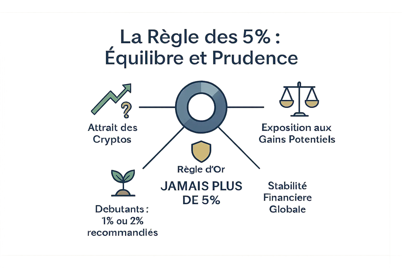 Illustration de la diversification d'un portefeuille avec <strong>5% en cryptomonnaies</strong>