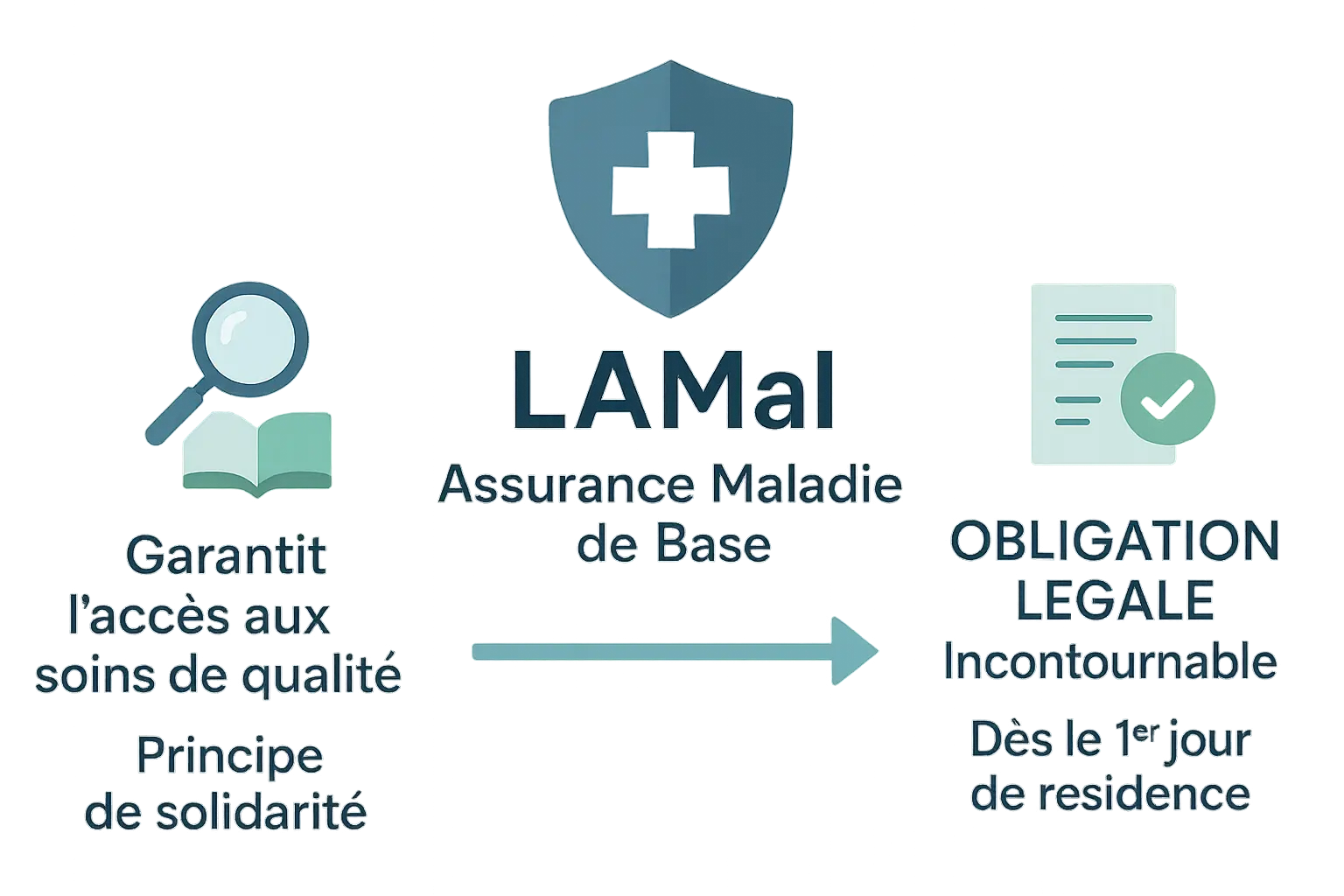 Schéma explicatif du système LAMal en Suisse