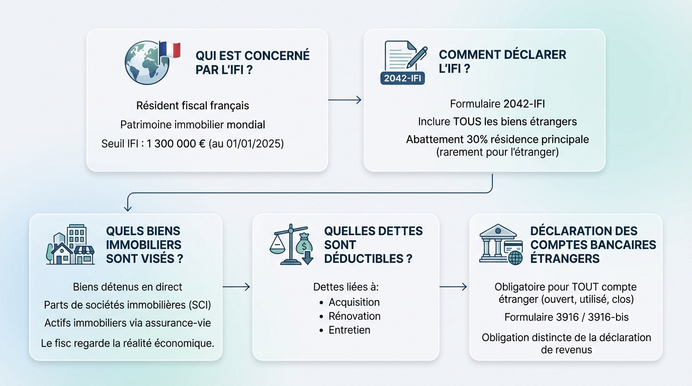 Guide déclaration IFI pour les résidents fiscaux français possédant des actifs immobiliers à l'étranger