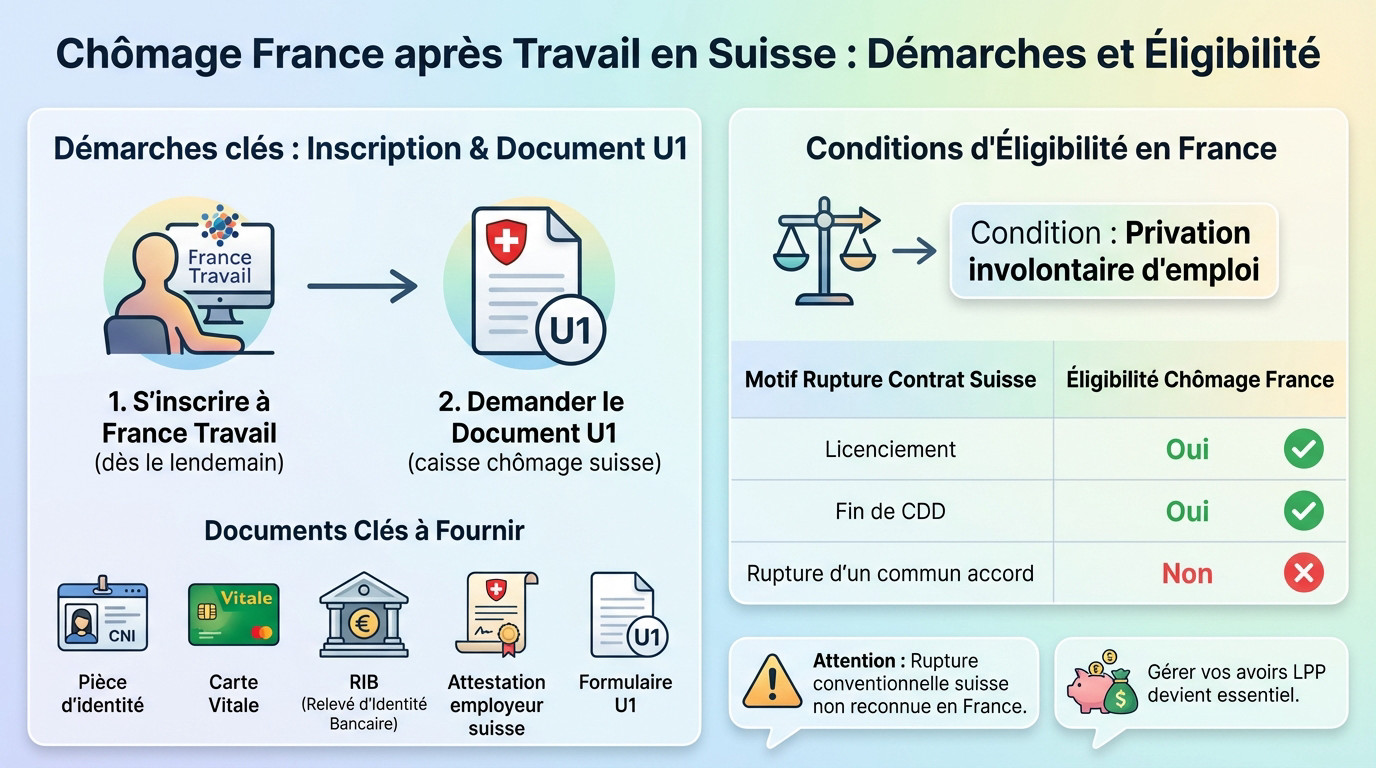 Démarches administratives pour le chômage en France après un emploi en Suisse
