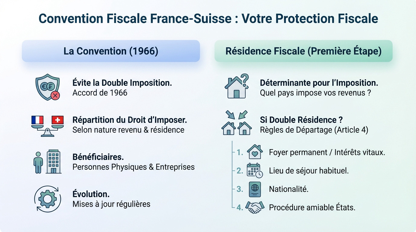 Convention fiscale France Suisse pour éviter la double imposition des revenus et de la fortune