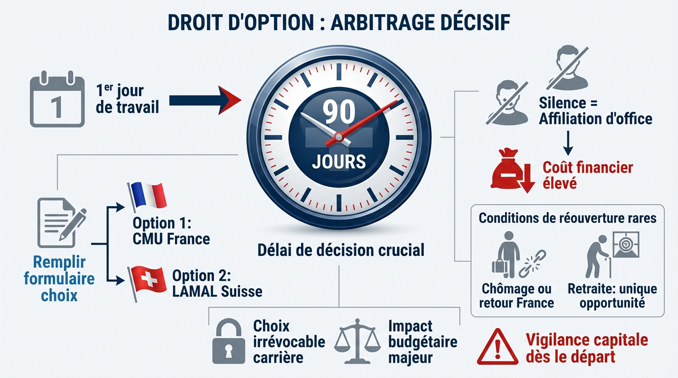 Droit d'option assurance maladie frontaliers
