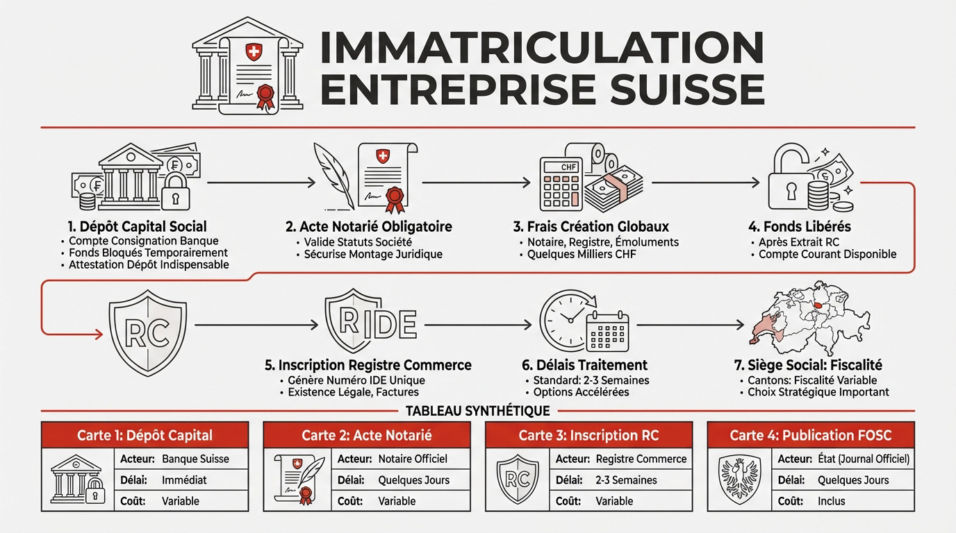 Processus de dépôt du capital social en Suisse