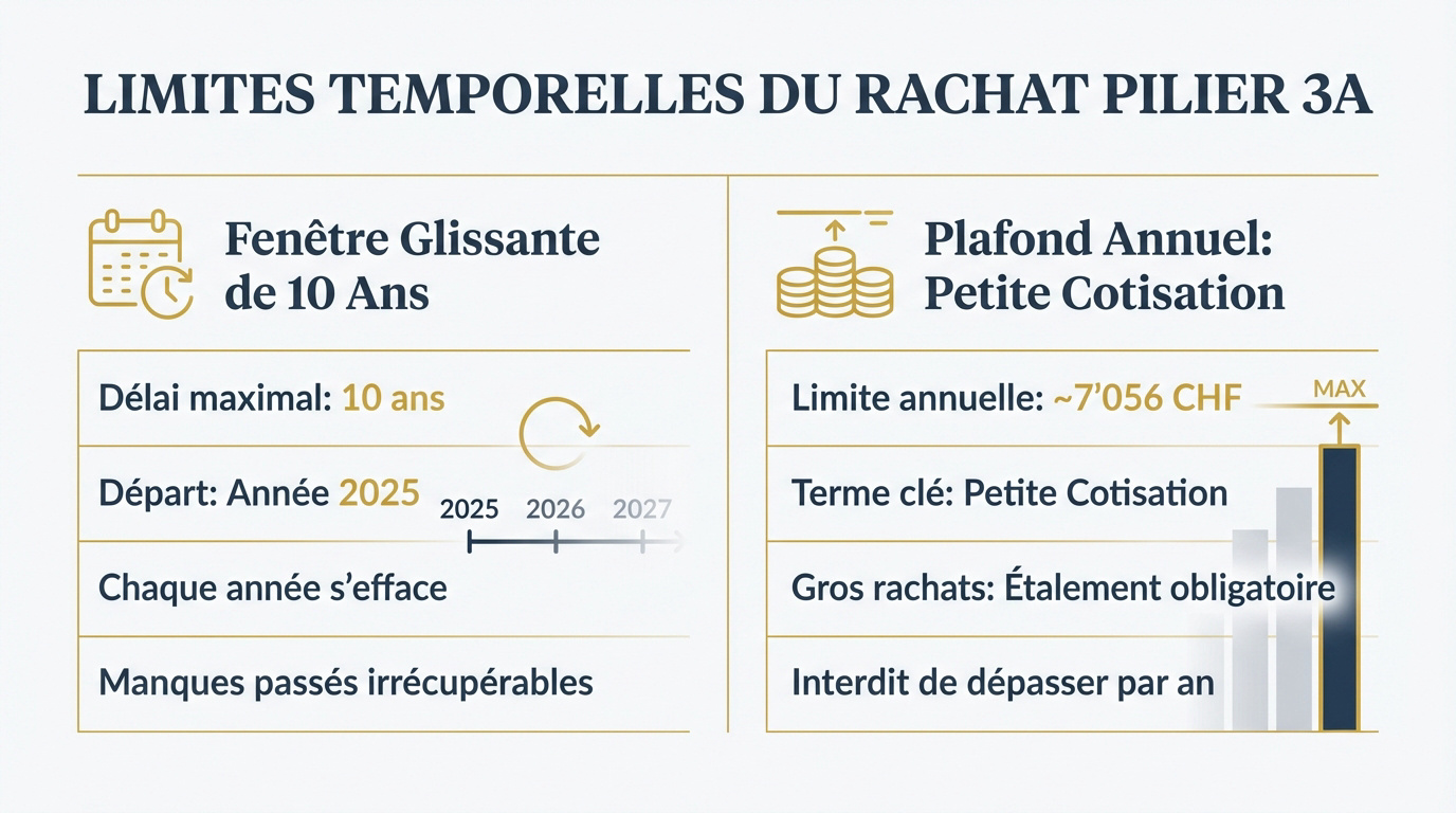 Limites temporelles pour le rachat du pilier 3a en Suisse