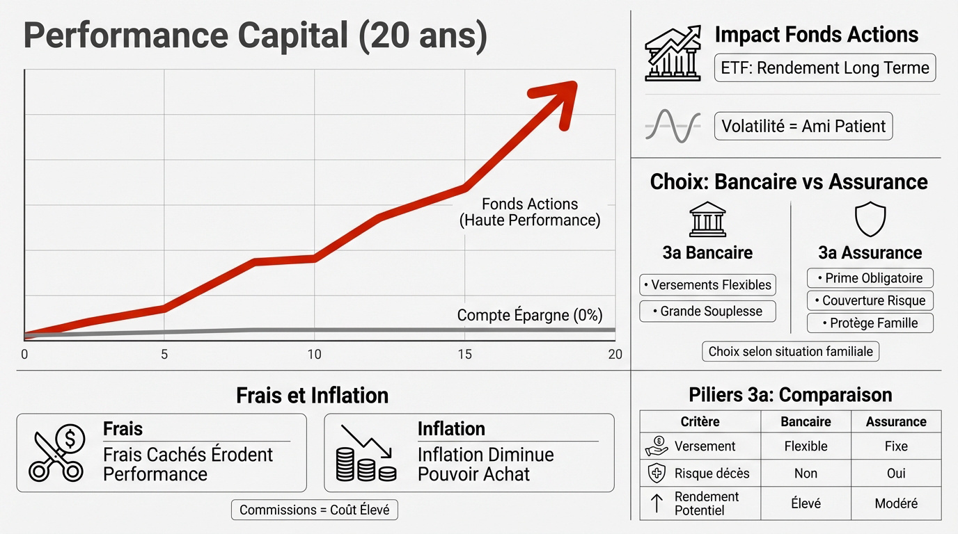 Analyse de la performance du capital et avantages du pilier 3a en Suisse