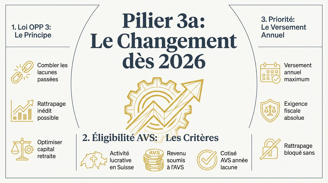Réforme du rachat pilier 3a et conditions AVS en Suisse