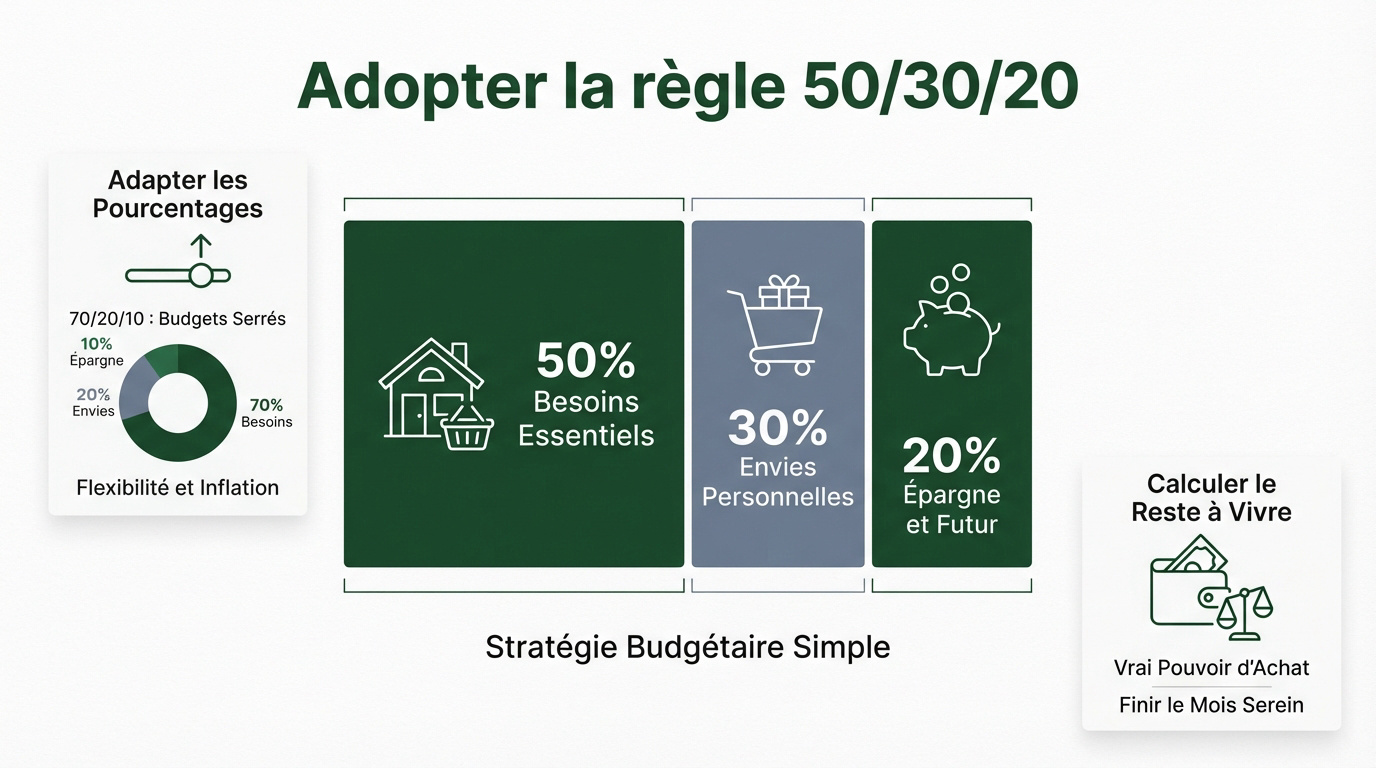Répartition du budget personnel selon la méthode 50/30/20