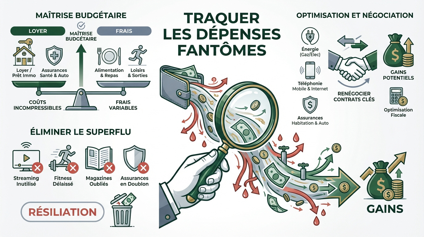 Analyse des dépenses et des abonnements inutiles pour économiser