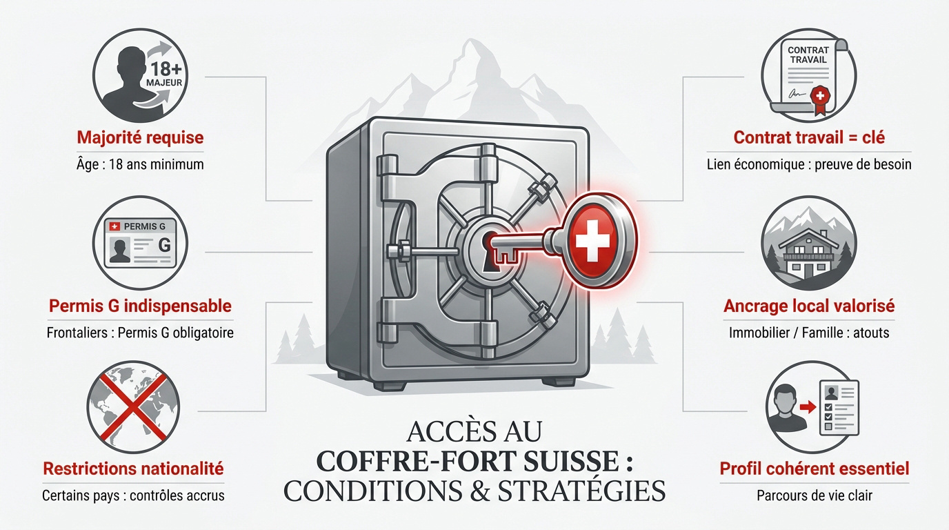 Coffre-fort suisse et conditions d'accès bancaires