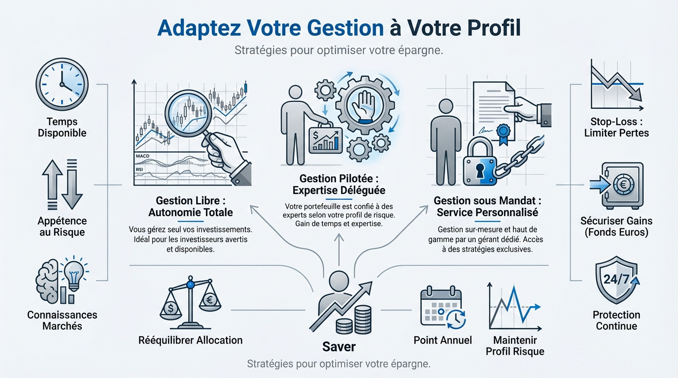 Choix entre gestion libre et gestion pilotée pour l'assurance vie