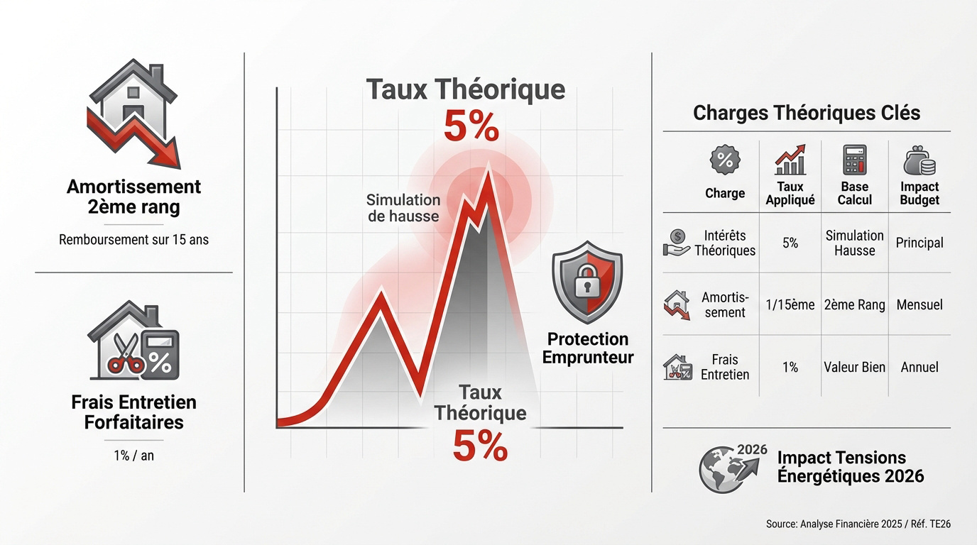 Analyse des charges théoriques et de la capacité financière pour un prêt immobilier en Suisse