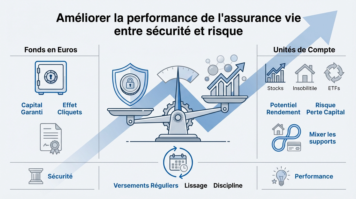 Comparaison entre la sécurité du fonds en euros et la performance des unités de compte