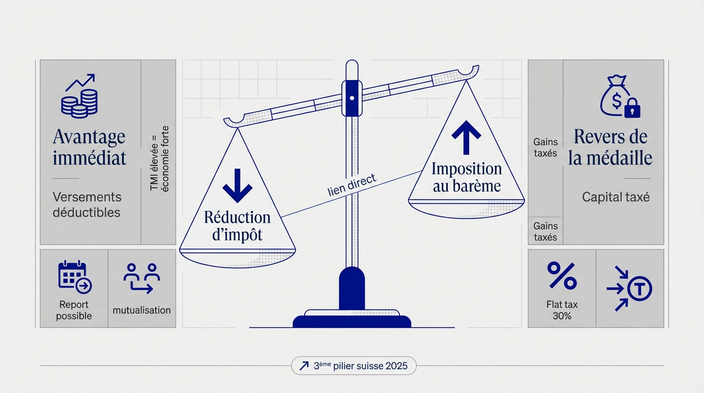Arbitrage fiscal entre déduction immédiate et taxation à la sortie du PER