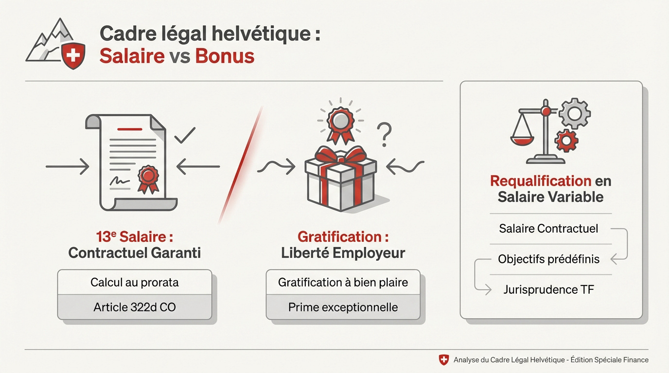 Comparaison juridique entre le salaire fixe et le bonus variable en Suisse