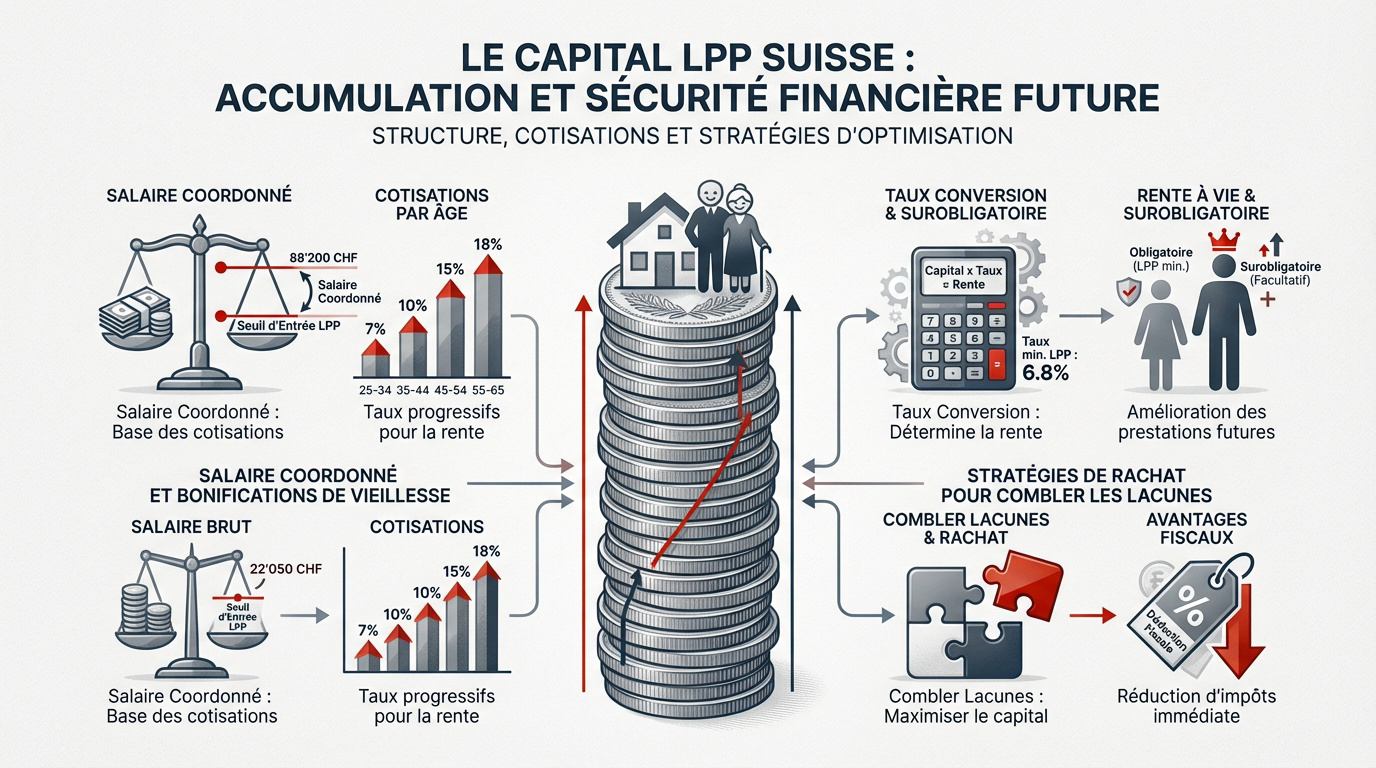 Accumulation du capital LPP et sécurité financière pour la retraite en Suisse