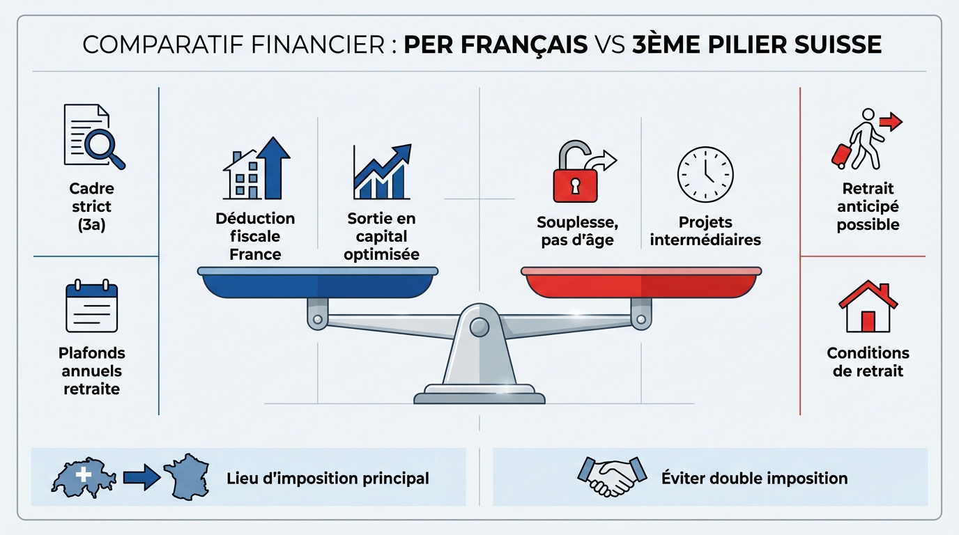 Comparatif fiscal PER et 3ème pilier