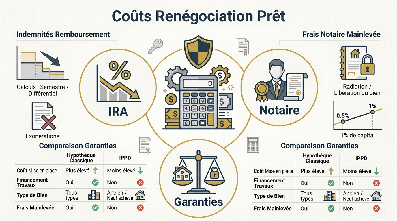 Graphique illustrant les frais de rachat d'hypothèque et indemnités bancaires