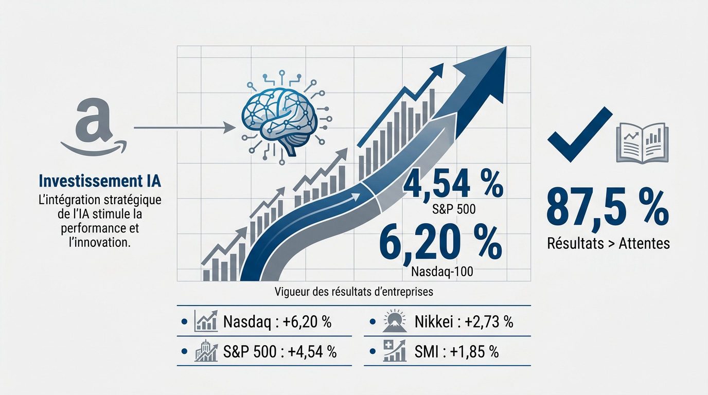 Graphique de la croissance du marché boursier et des résultats d'entreprises du S&P 500