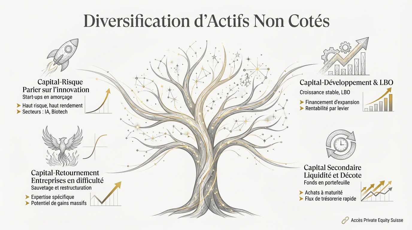 Stratégies de diversification dans le non coté et private equity
