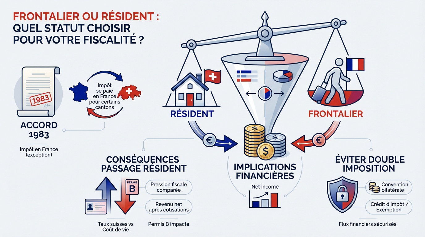 Comparaison entre le statut de frontalier et de résident fiscal en Suisse