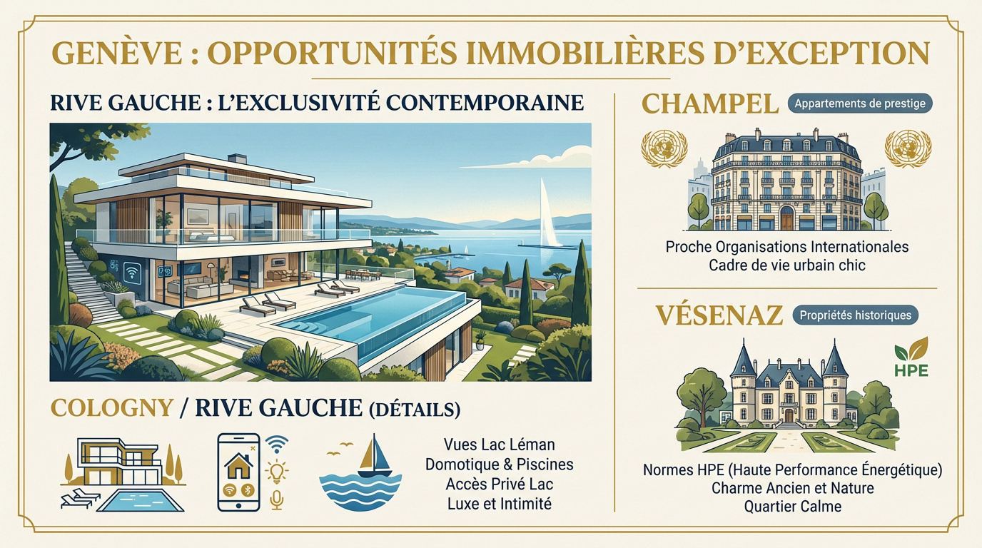 Immobilier de luxe et opportunités d'investissement à Genève avec vue sur le lac