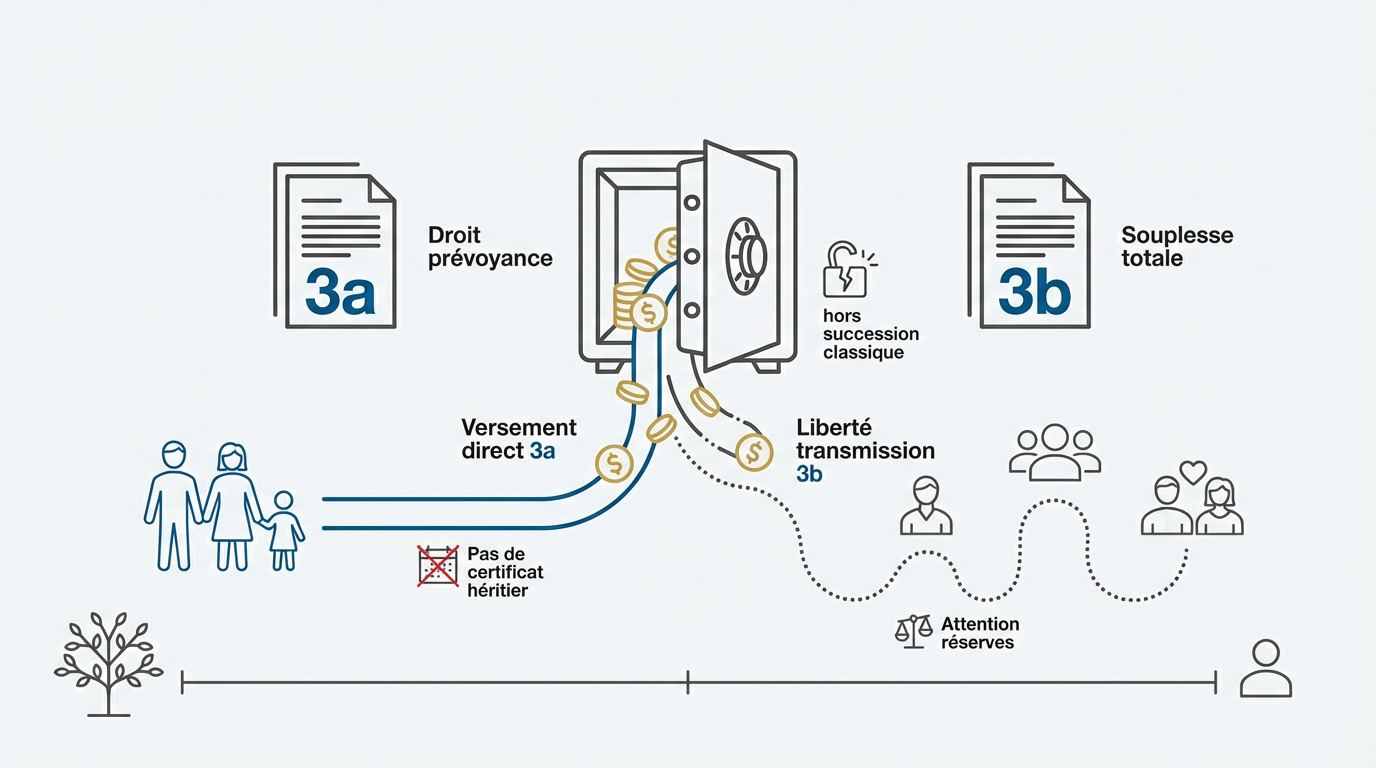 Comparaison entre le pilier 3a et le pilier 3b pour la transmission du capital