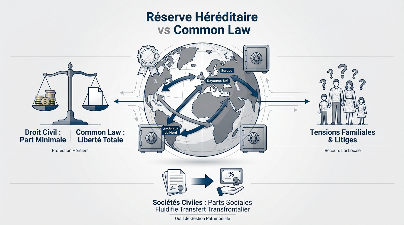 Comparatif réserve héréditaire et common law