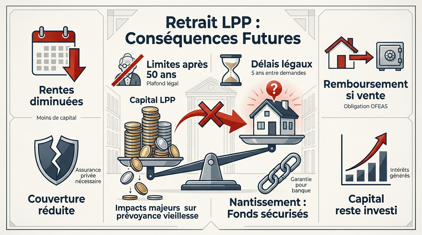 Conséquences du retrait LPP sur la retraite et la prévoyance