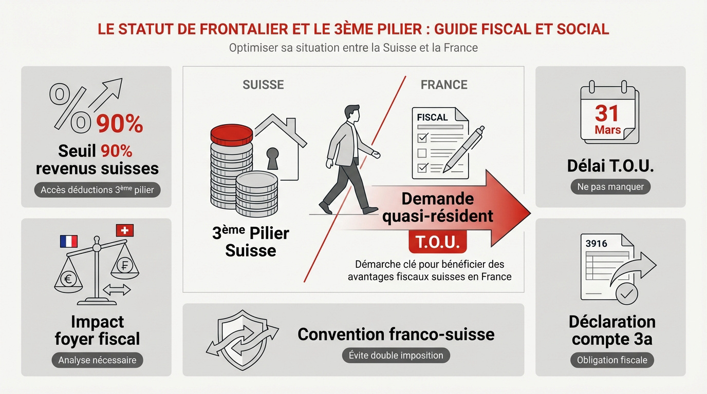 Statut frontalier et déductions fiscales du 3ème pilier en Suisse