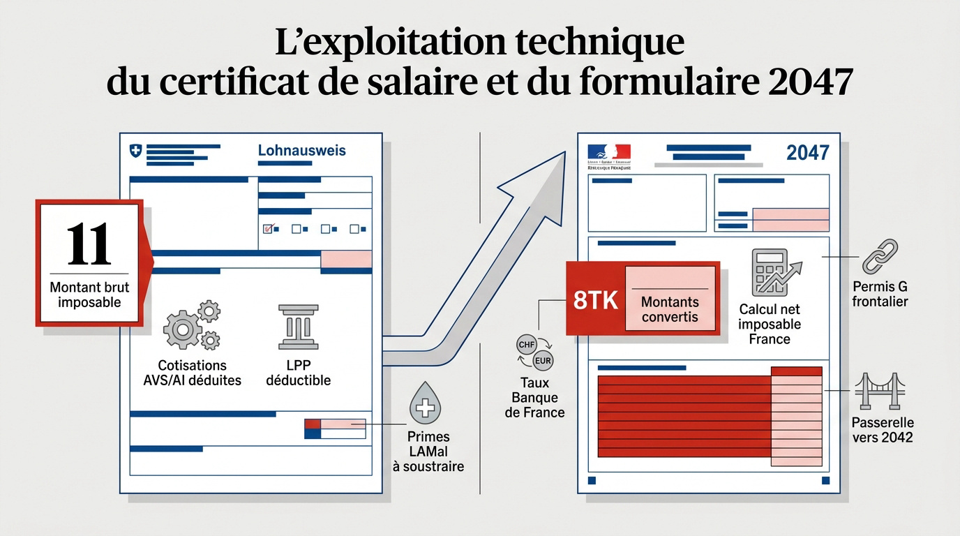 Conversion du certificat de salaire suisse pour le formulaire 2047 français