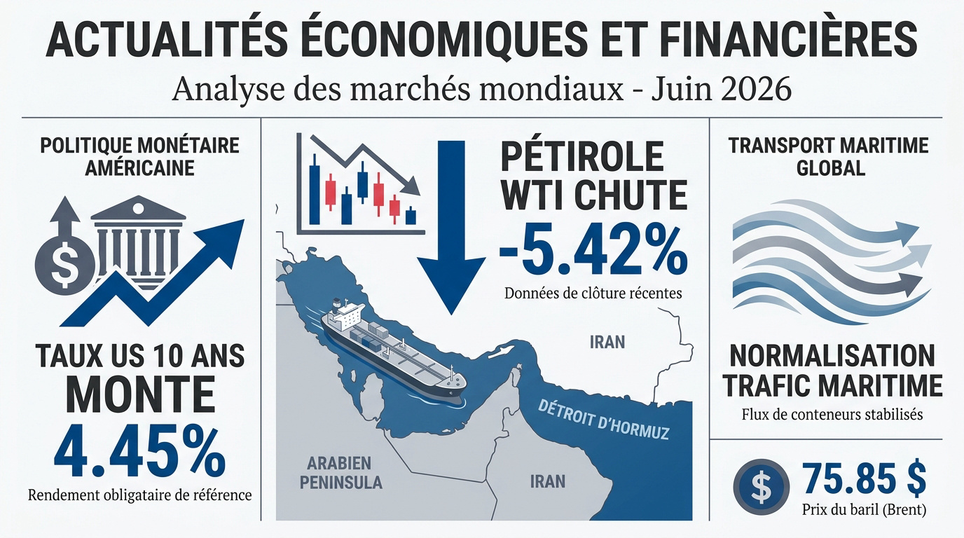 Graphique de l'évolution des prix du pétrole et des taux obligataires américains