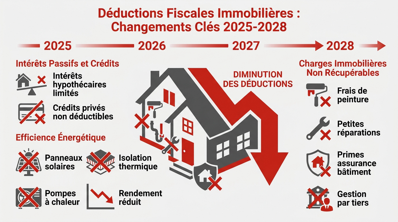 Réforme fiscale immobilière suisse 2028 et suppression des déductions