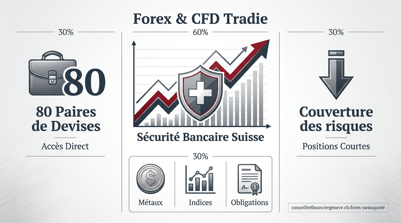 Infographie sur la sécurité et la croissance du trading Forex chez Swissquote