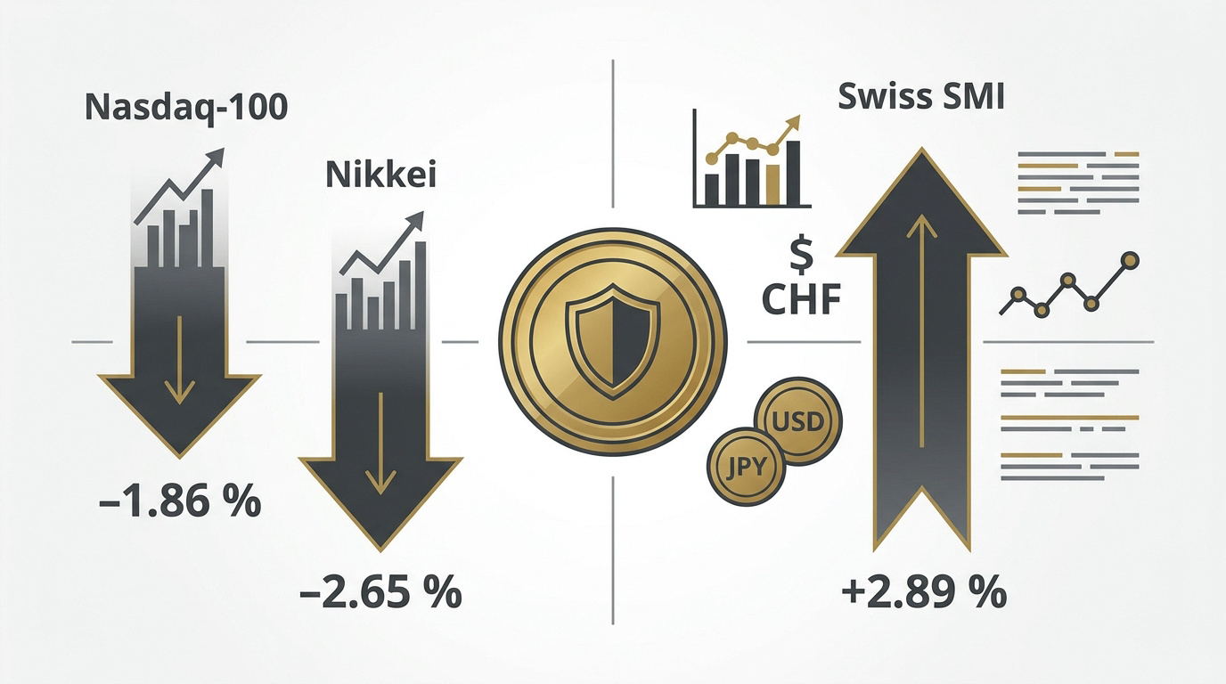 Performance des marchés : SMI en hausse, Nasdaq et Nikkei en baisse