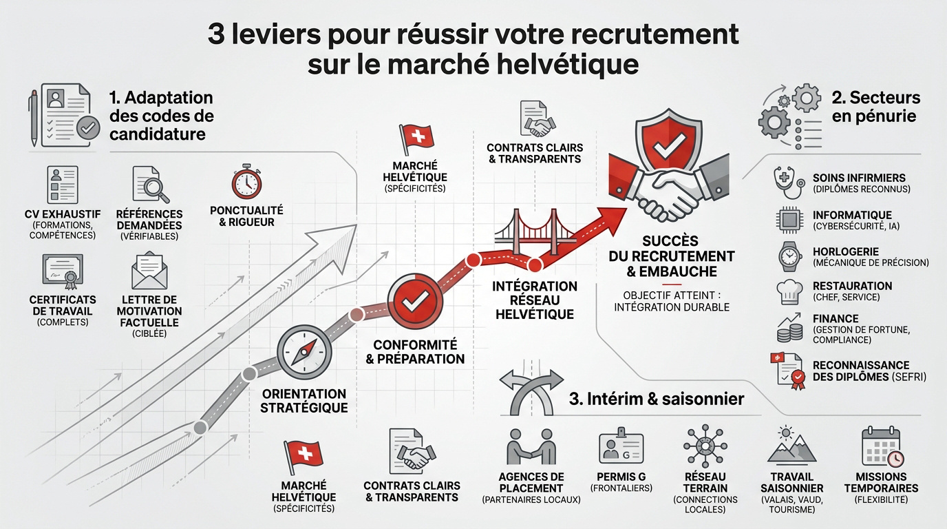 Conseils pour réussir son recrutement et trouver un emploi en Suisse