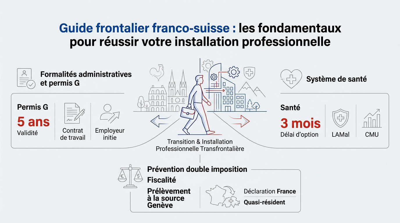 Travailleur frontalier préparant ses démarches administratives pour son installation en Suisse