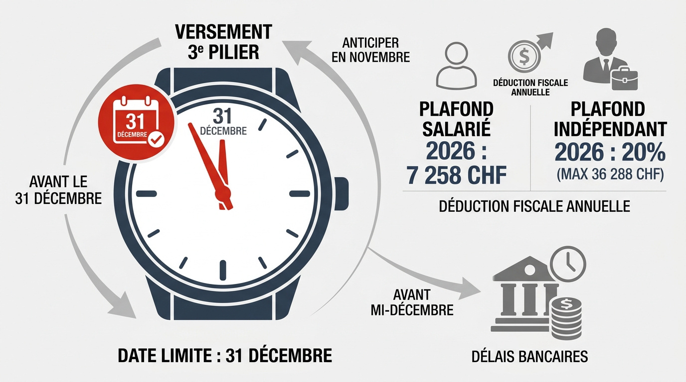 Plafonds 3e pilier et échéances fiscales