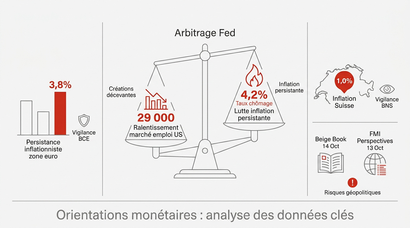 Graphique illustrant l'arbitrage de la Réserve Fédérale entre le taux de chômage et l'inflation aux États-Unis