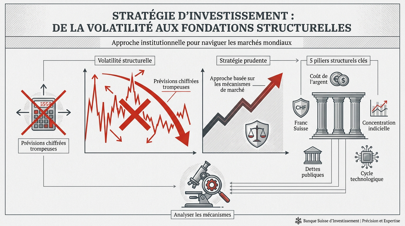 Graphique illustrant la stabilité d'une stratégie structurelle face à la volatilité des marchés financiers